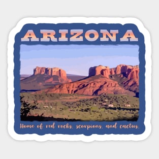 Arizona, Scenic with Red Rocks Sticker